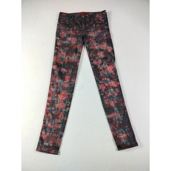 Tripp NYC Daang Goodman Pants Womens Jeans 26 Red Royal Bones Goth Gothgirl Punk - Picture 1 of 14